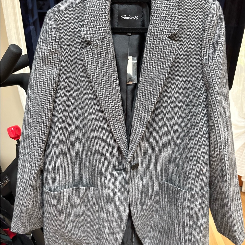 NWOT Madewell Herringbone Larsen Blazer M - Picture 5 of 5